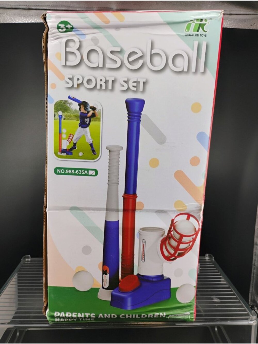 Baseball Sport Set With Adjustable Standing Tee & Ball Launcher